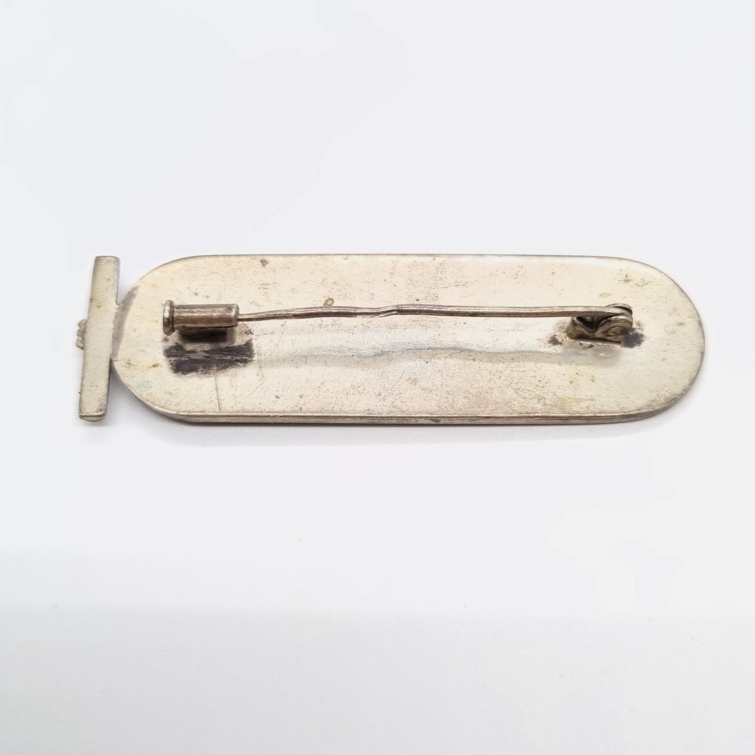 Vintage Egyptian Revival Hieroglyphics Cartouche Silver Brooch