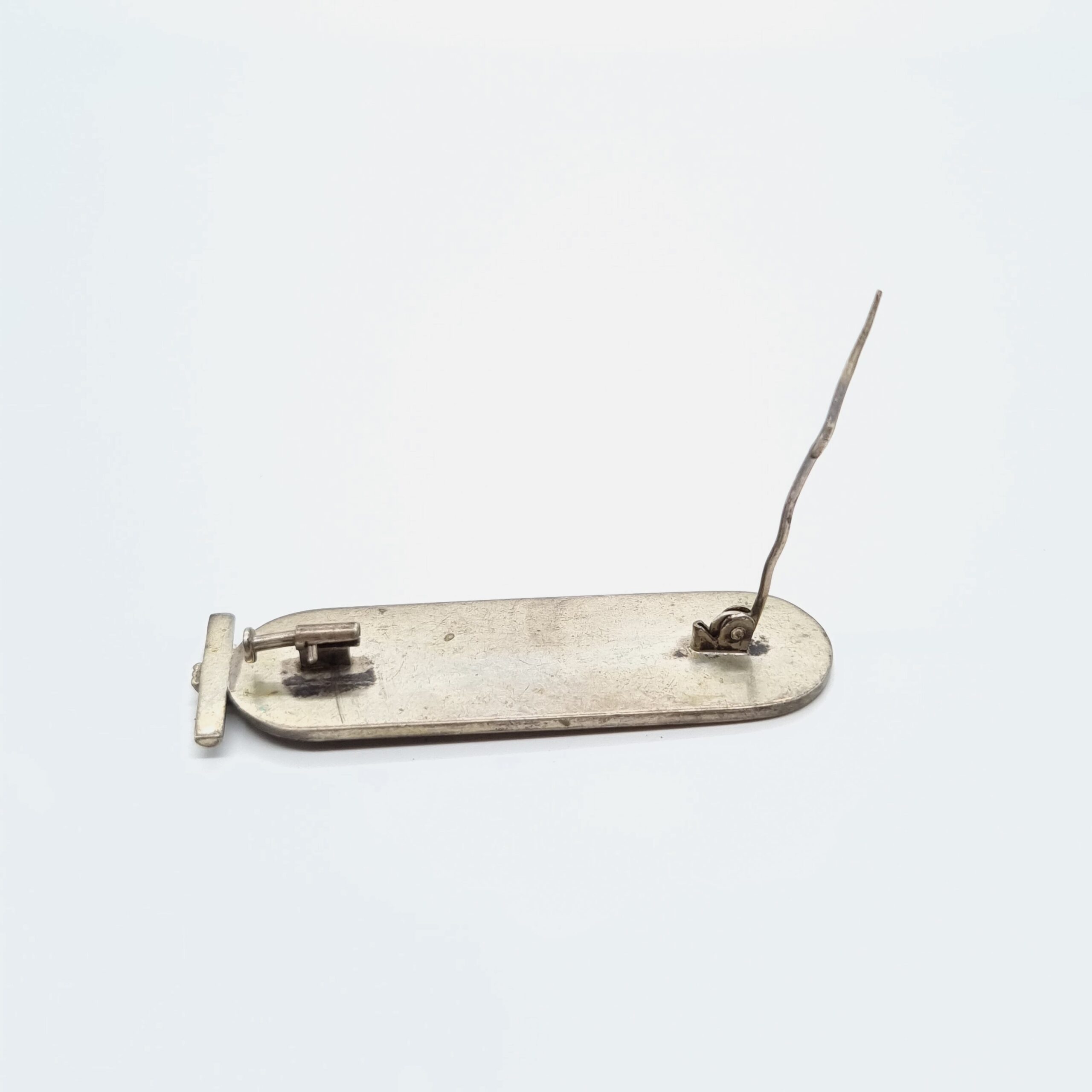 Egyptian Revival Silver Brooch Hieroglyphics