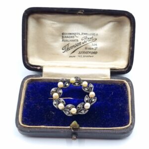 Antique Diamond & Pearl Brooch