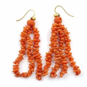 Victorian Coral Drop Earrings