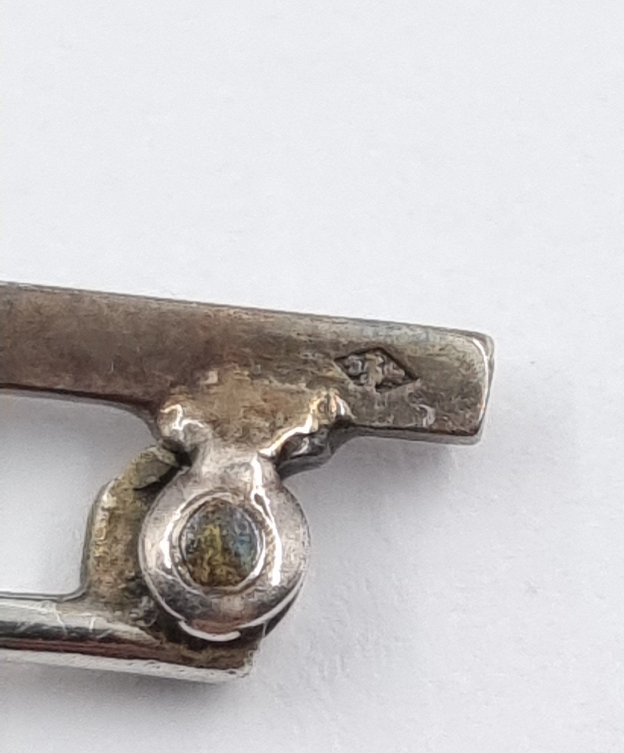 Edwardian French Silver Bar Brooch