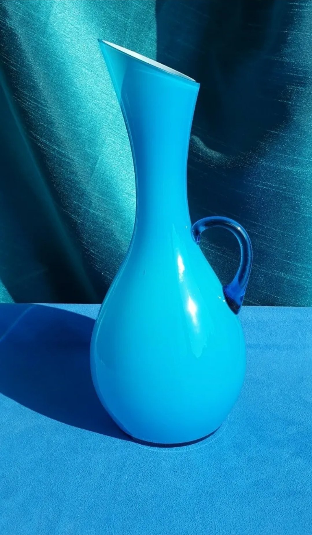 Swedish Mid Century Glass Vase Pitcher Ekenas