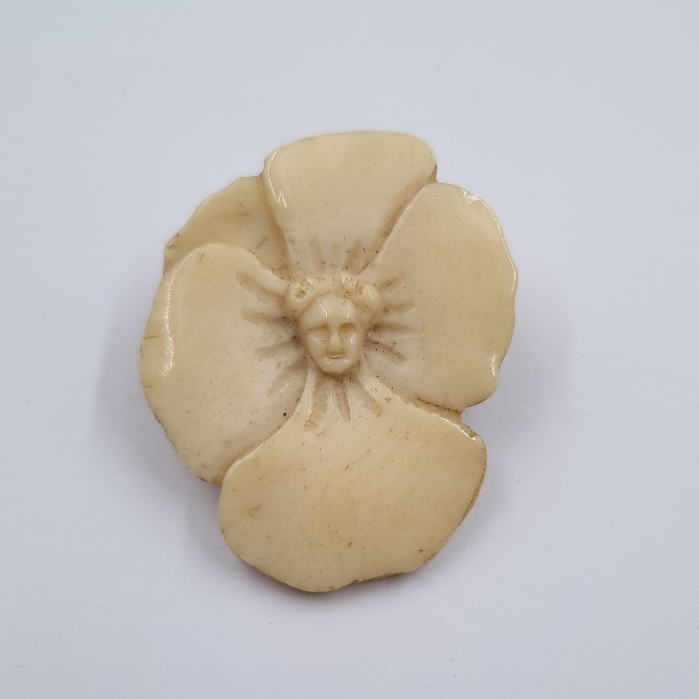 Bone Carved Brooch