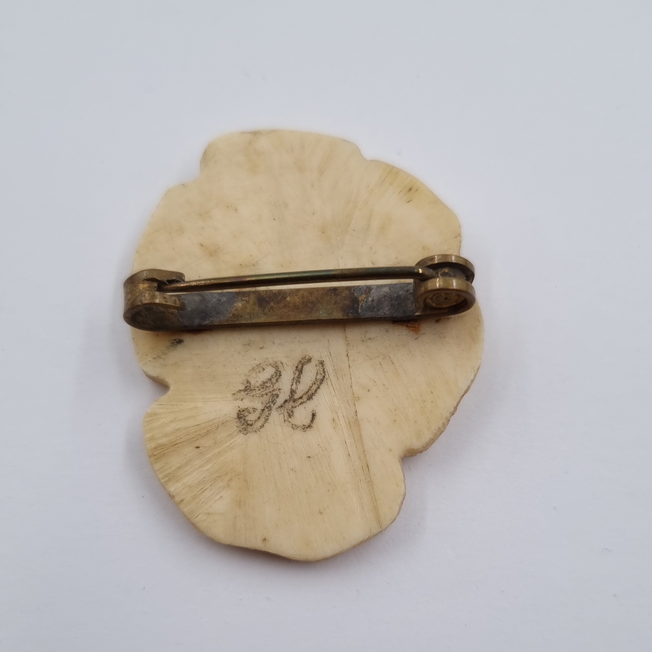 Bone Carved Brooch