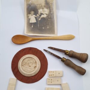 Vintage Bone Carving Set