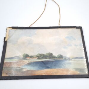 Vintage Watercolour Painting Sea Lake