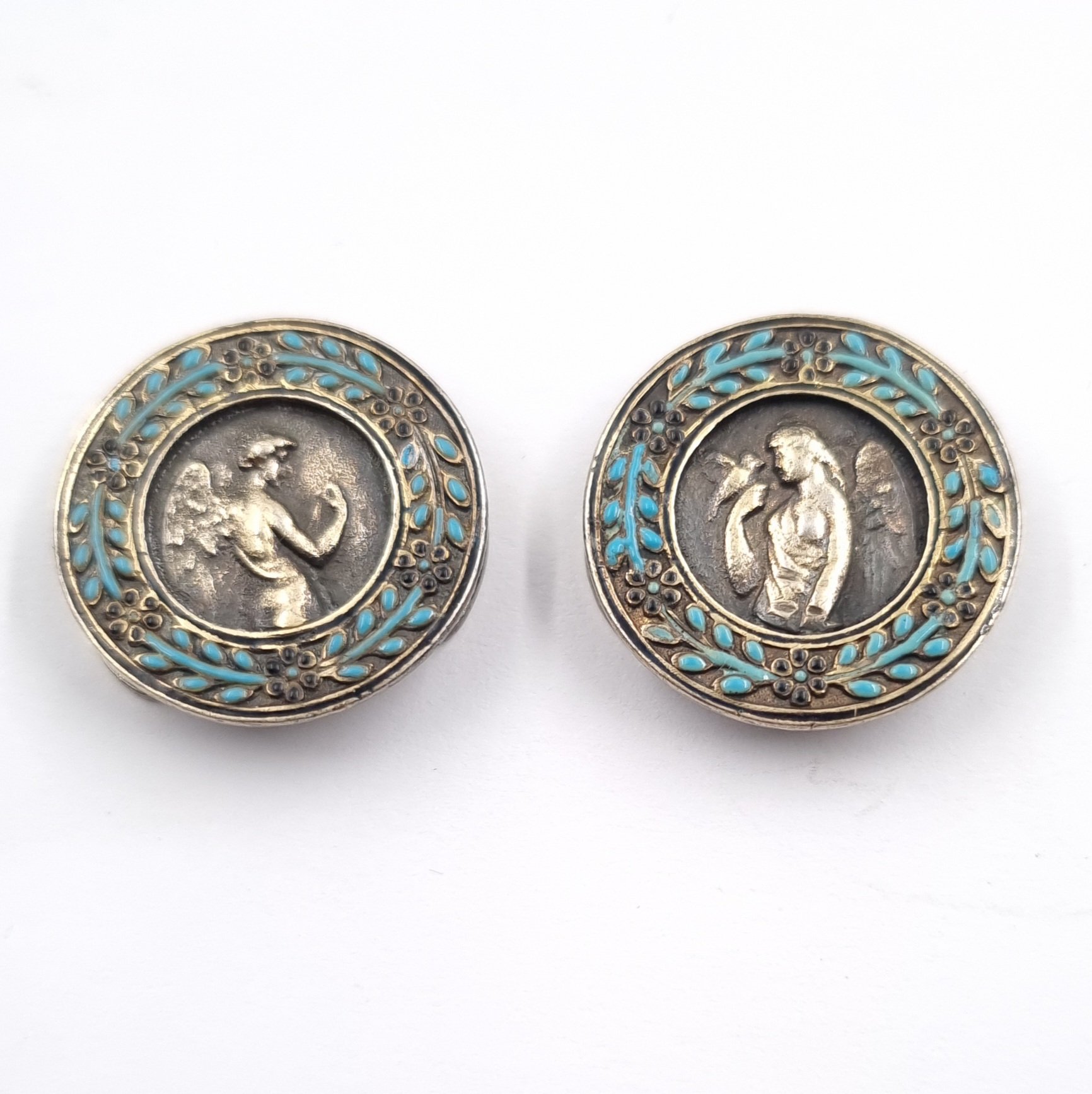 Art Nouveau French Silver Button