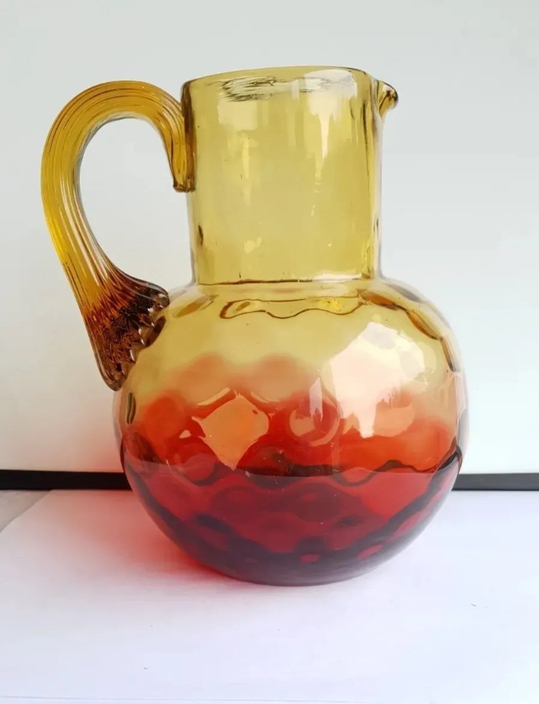 Amberina Coinspot Jug Ruby Art Glass