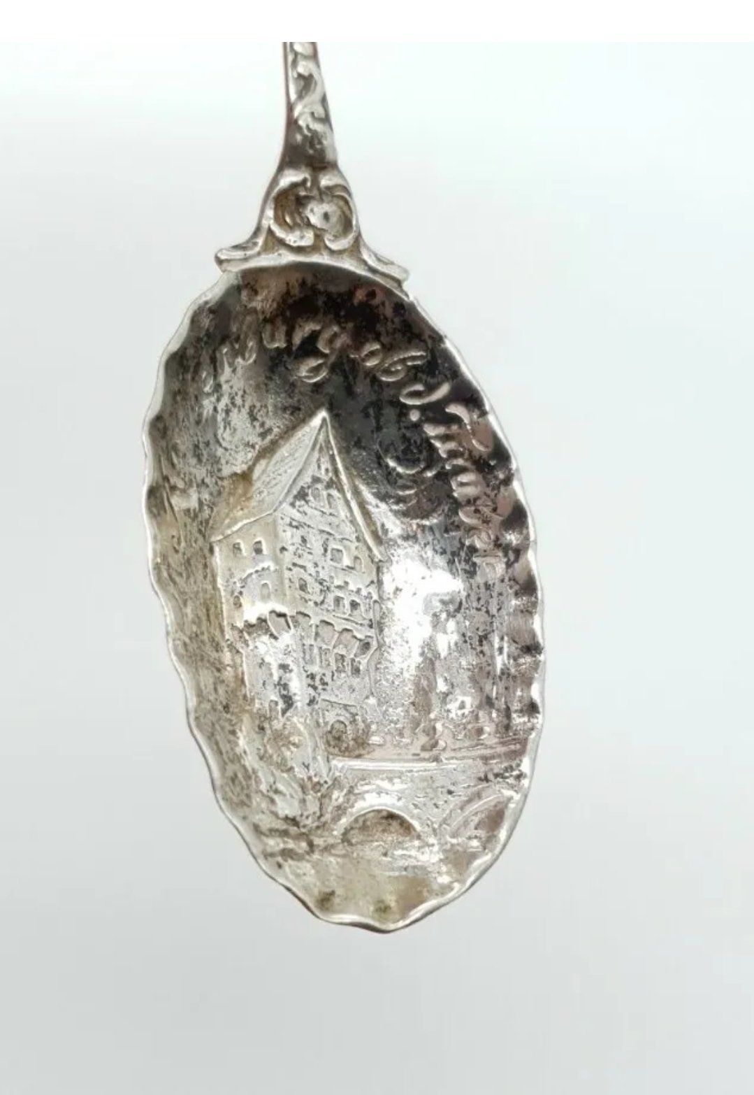Antique Repousse Silver Spoon Rothenburg Collector Spoon Germany - Image 3
