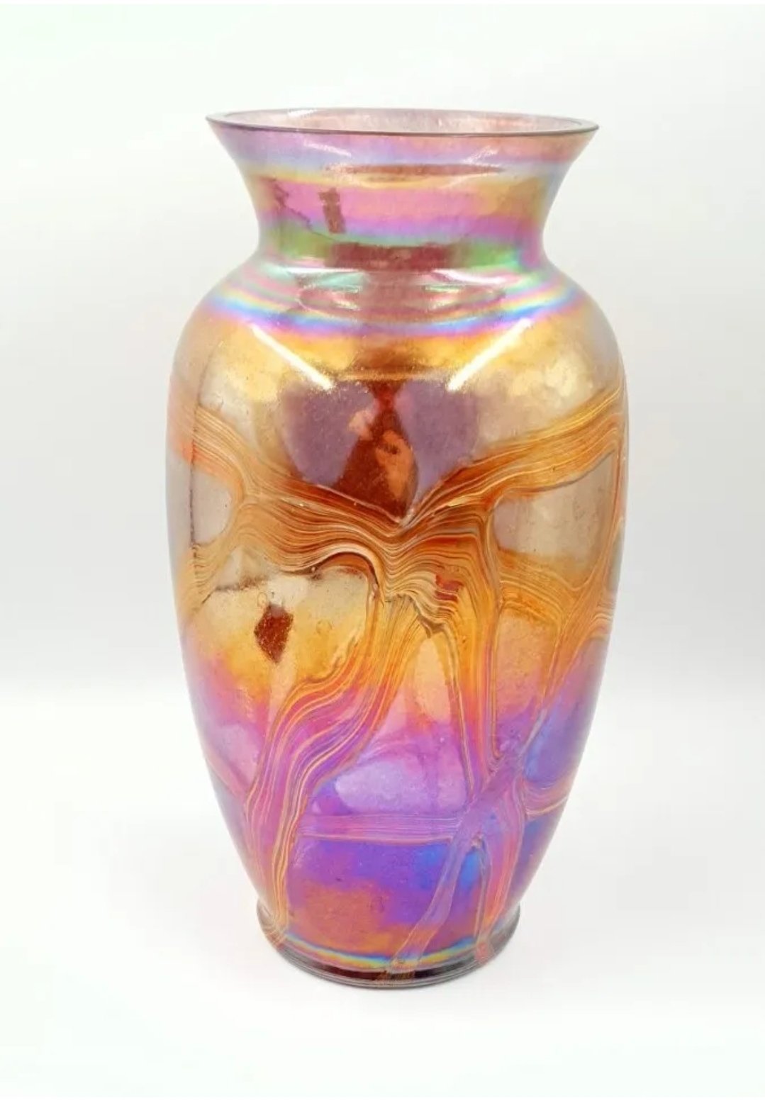 Iridescent Art Glass Vase Loetz Style 9in - Image 6