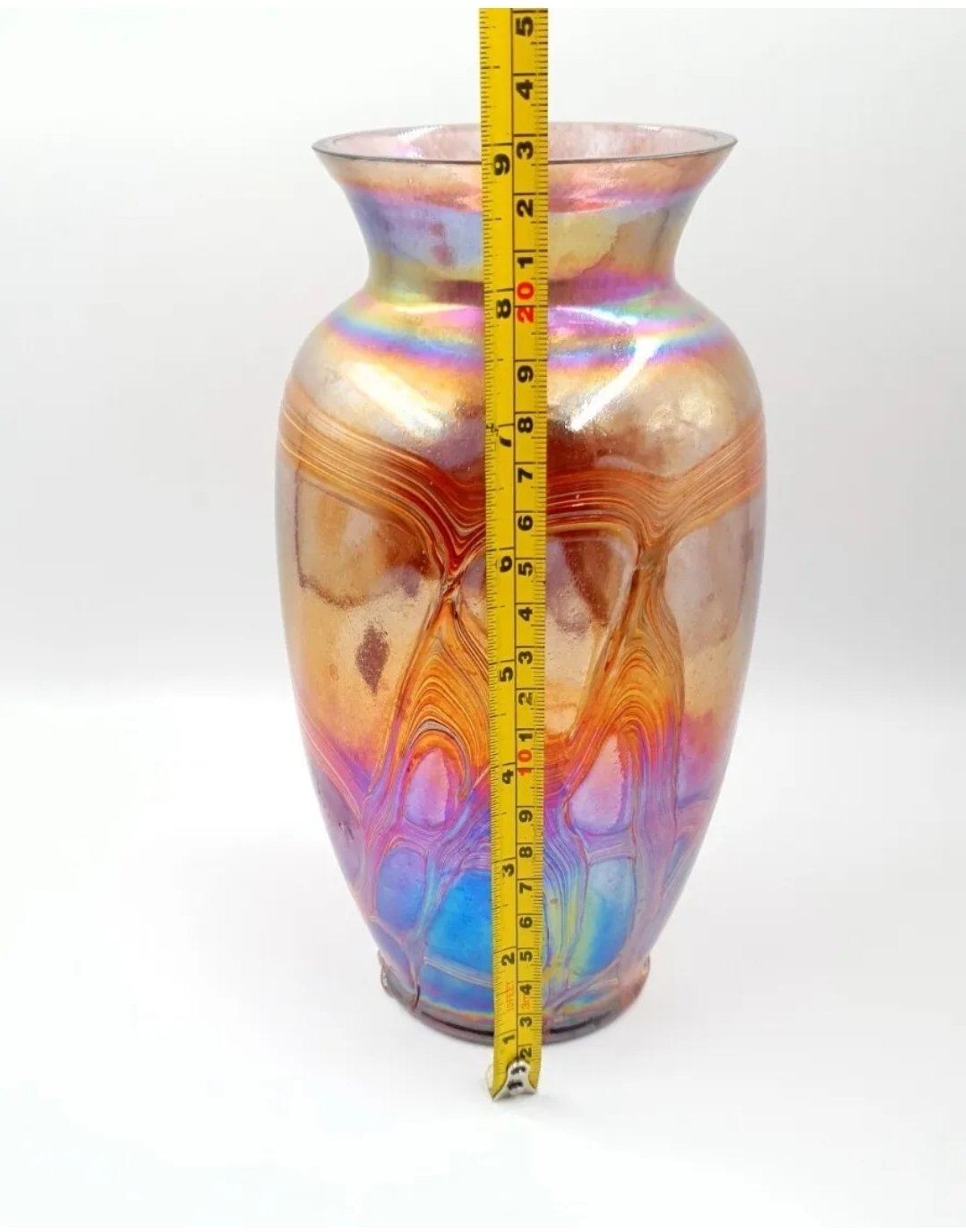 Iridescent Art Glass Vase Loetz Style 9in - Image 3