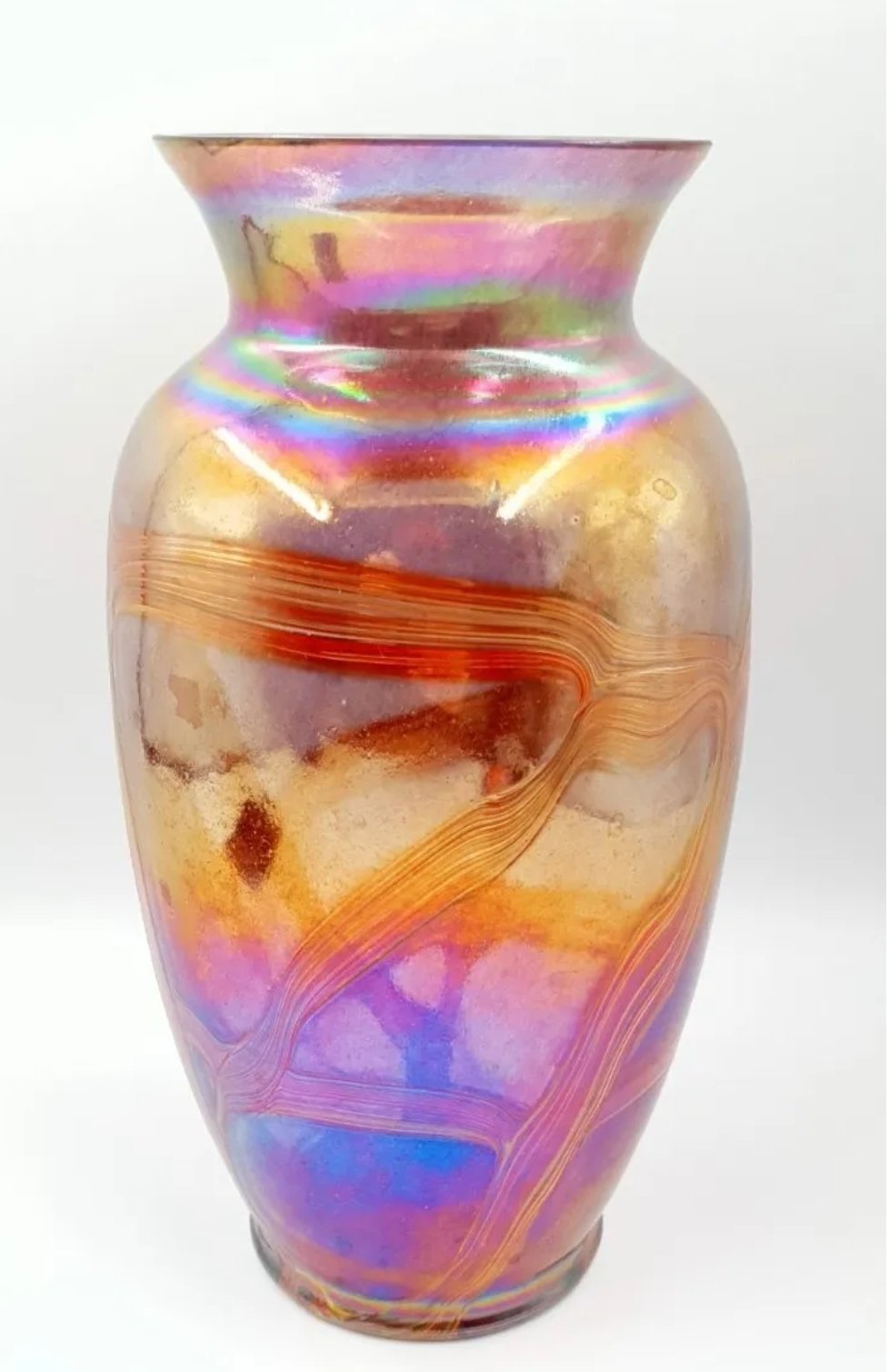 Iridescent Art Glass Vase Loetz Style