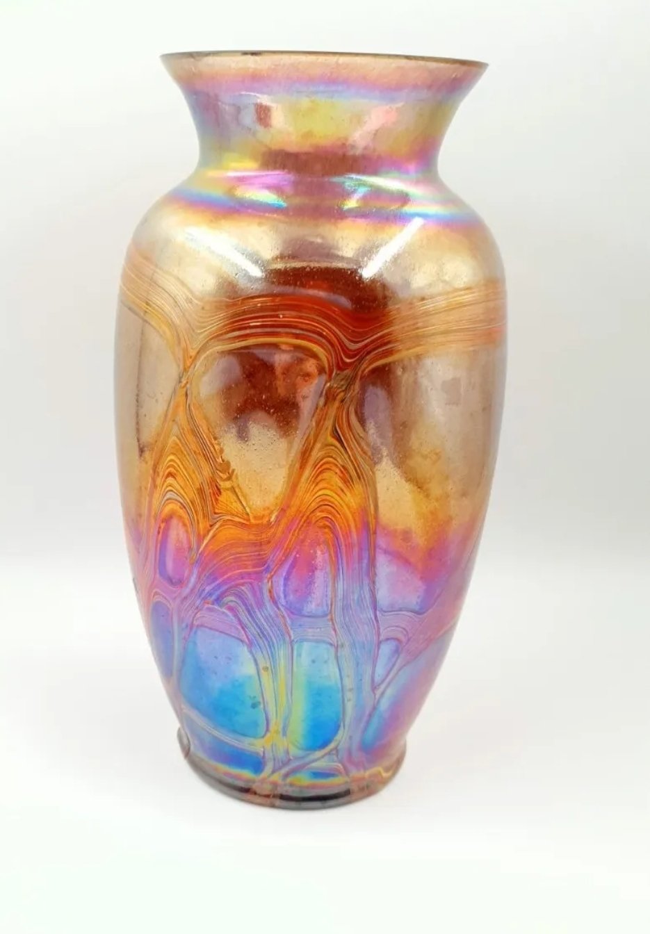 Iridescent Art Glass Vase Loetz Style 9in - Image 5