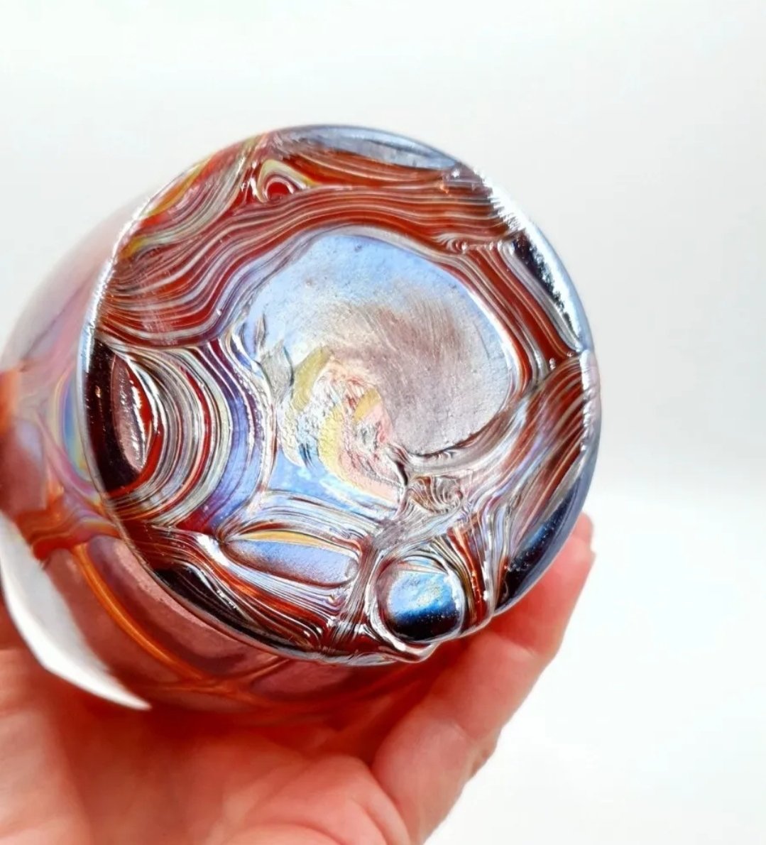 Iridescent Art Glass Vase Loetz Style 9in - Image 4
