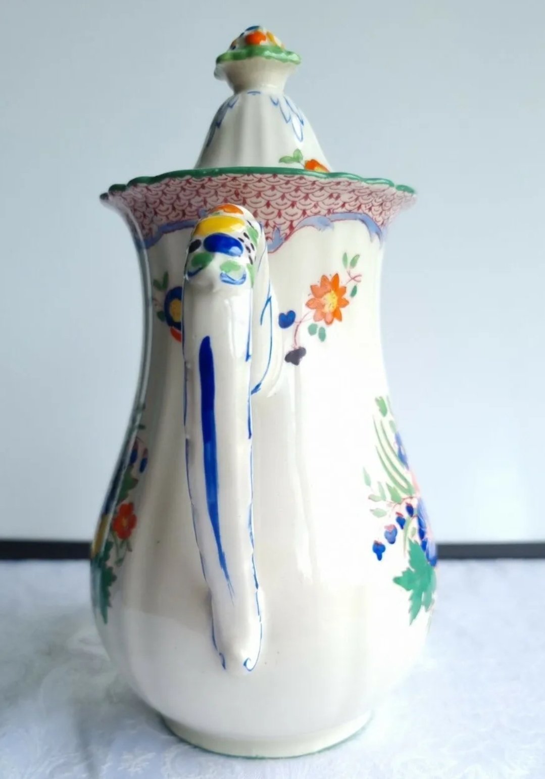 Vintage Masons Coffee Pot Chelsea Flower Basket Pattern. - Image 2