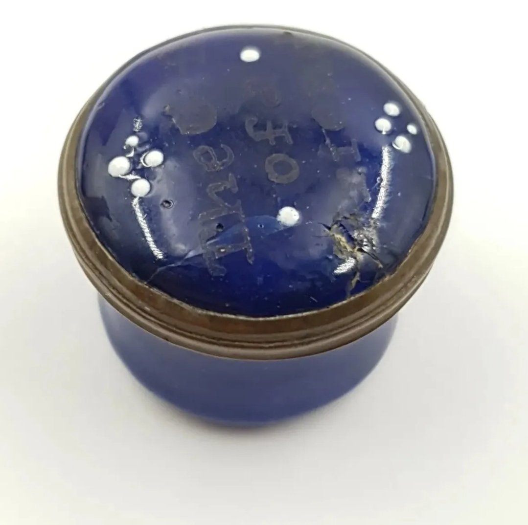 Miniature Antique Enamel Pill Box