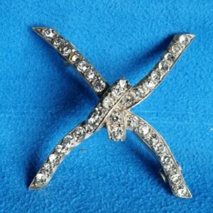 Antique Victorian Silver & Paste Brooch