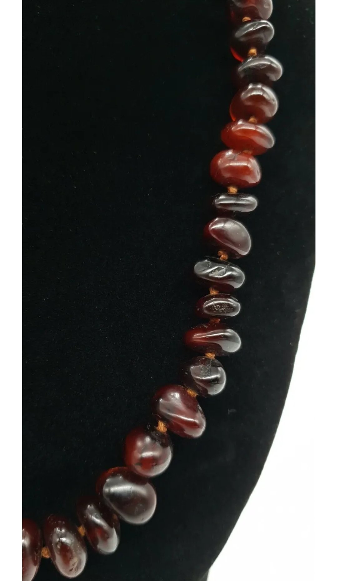 Cherry Copal / Amber Bead Necklace With 9ct Gold Clasp - Image 2