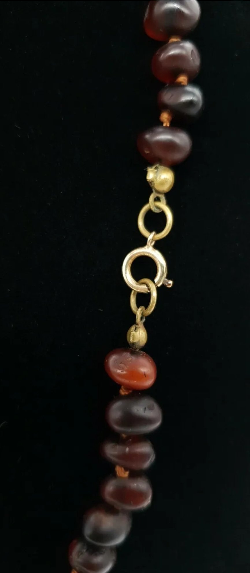 Cherry Copal / Amber Bead Necklace With 9ct Gold Clasp - Image 3