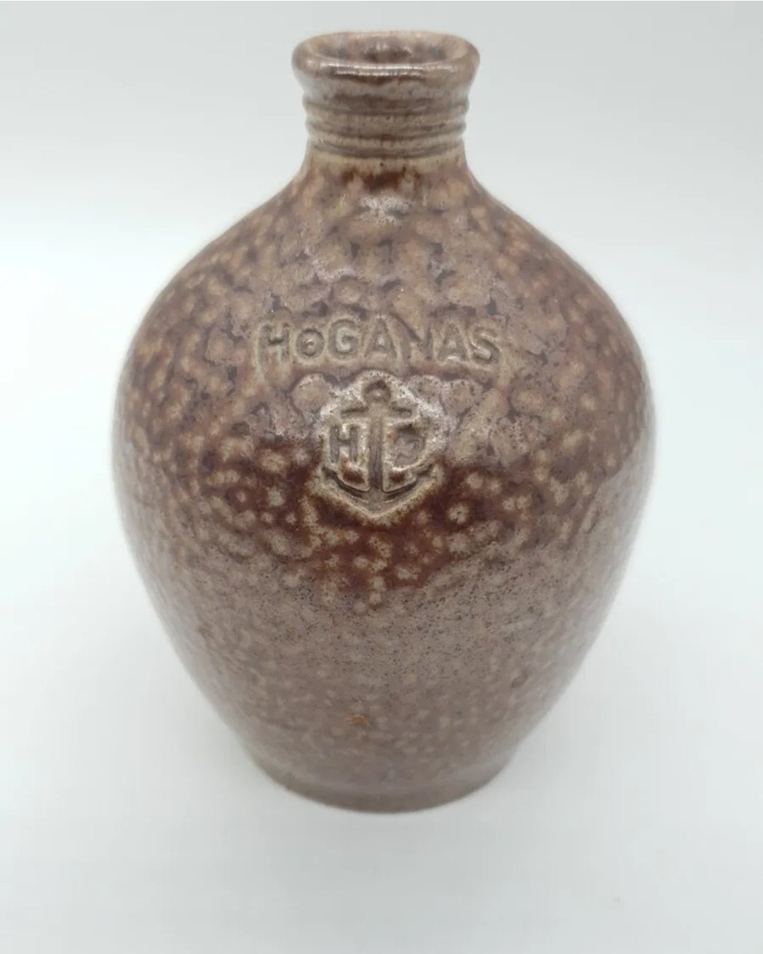Hoganas Salt Glaze Bottle.  Vintage Swedish Stoneware Flagon. - Image 4