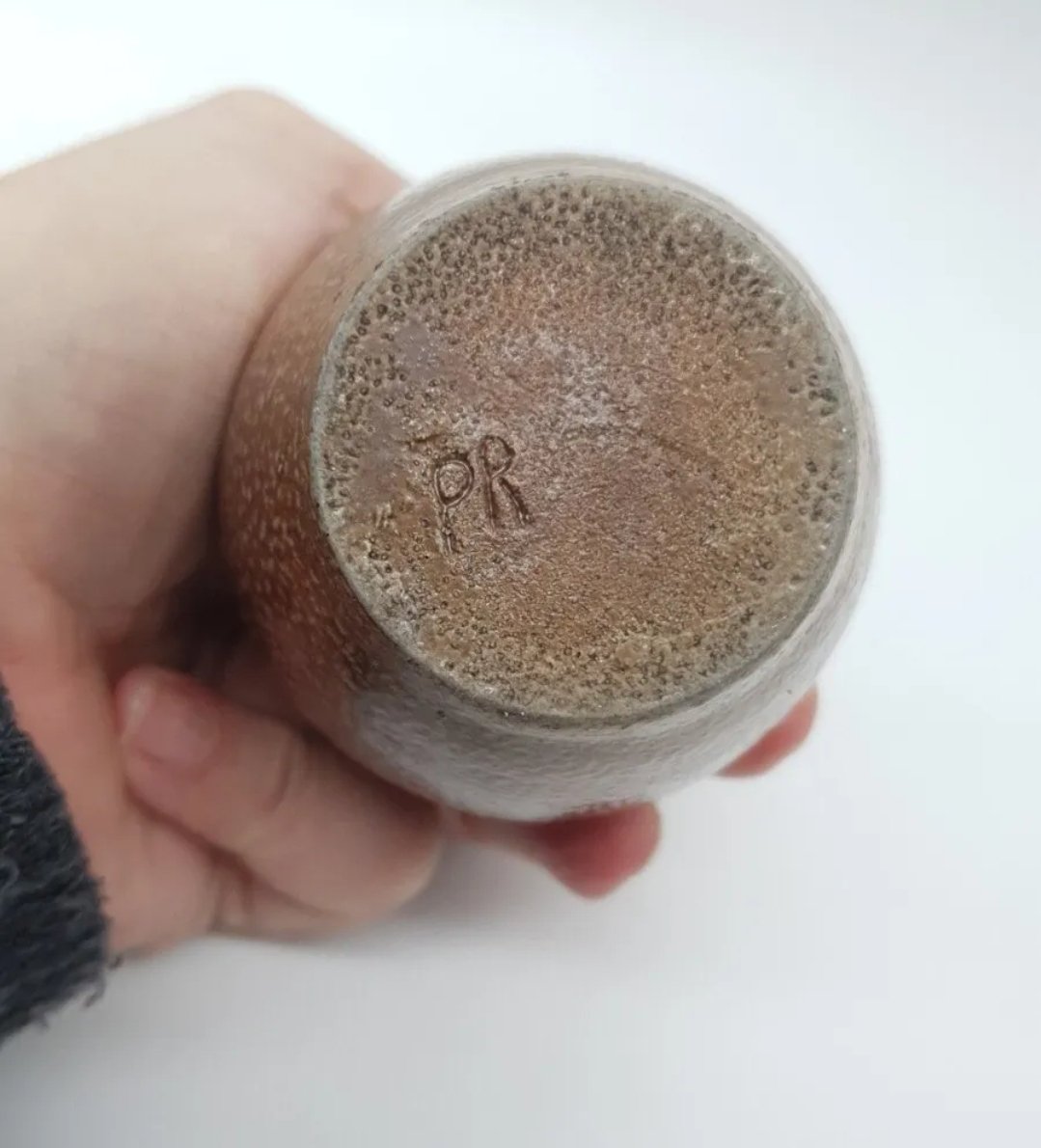 Hoganas Salt Glaze Bottle.  Vintage Swedish Stoneware Flagon. - Image 3