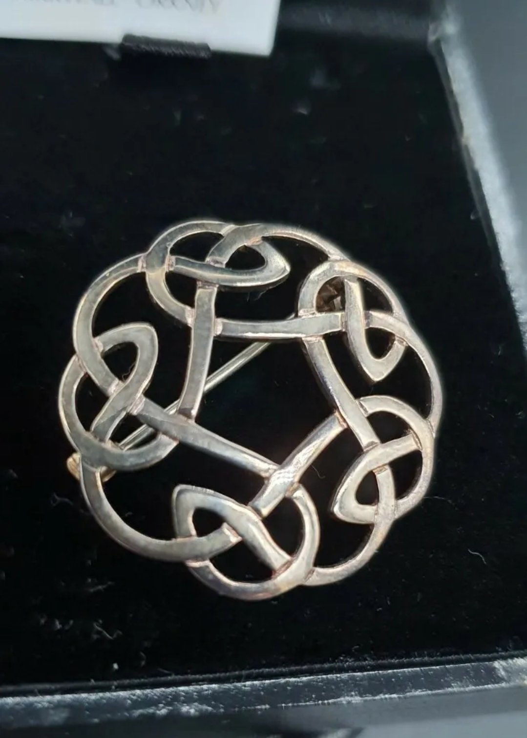 Ortak Celtic Brooch Sterling Silver Malcolm Gray Design Vintage Boxed Scotland - Image 2