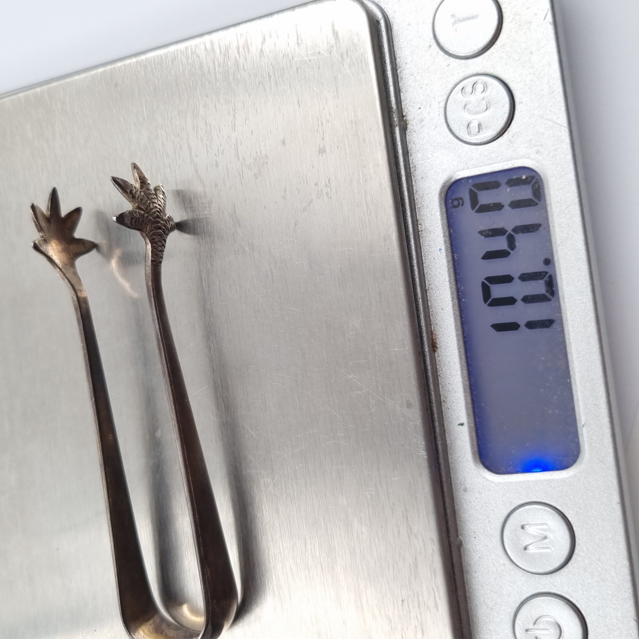 Scottish Silver Sugar Nips Art Deco era Hallmarked Glasgow 1930 - Image 3