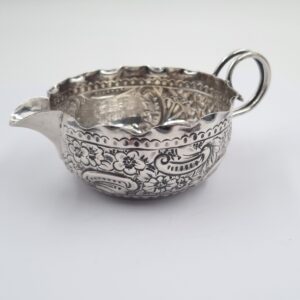 Antique Silver Embossed Sauceboat