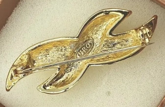 Vintage Ciro Brooch Crystal Encrusted Bow / Cross with Box - Image 2