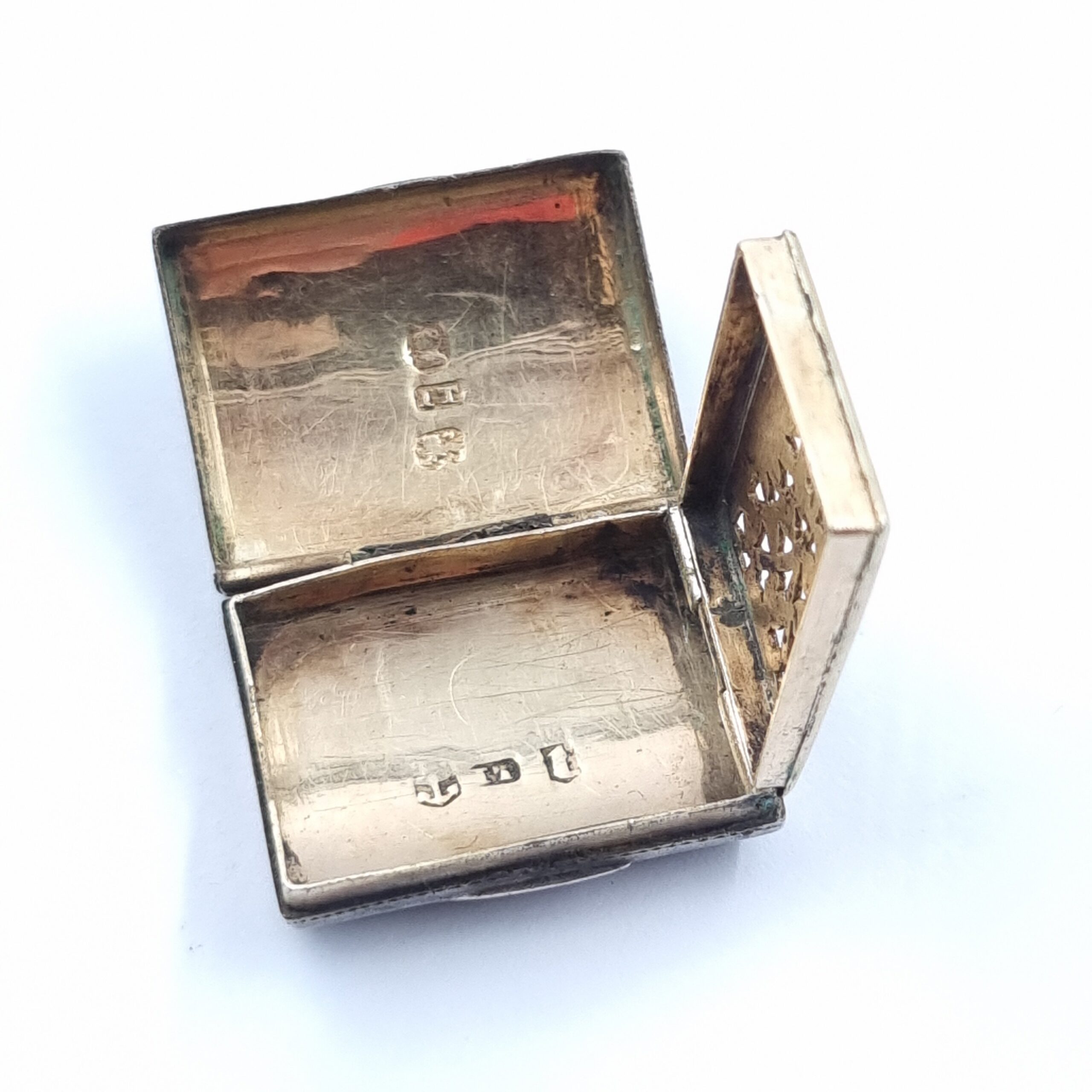Georgian Silver Vinaigrette John Thornton Birmingham Purse Design with Gilt Lining - Image 4