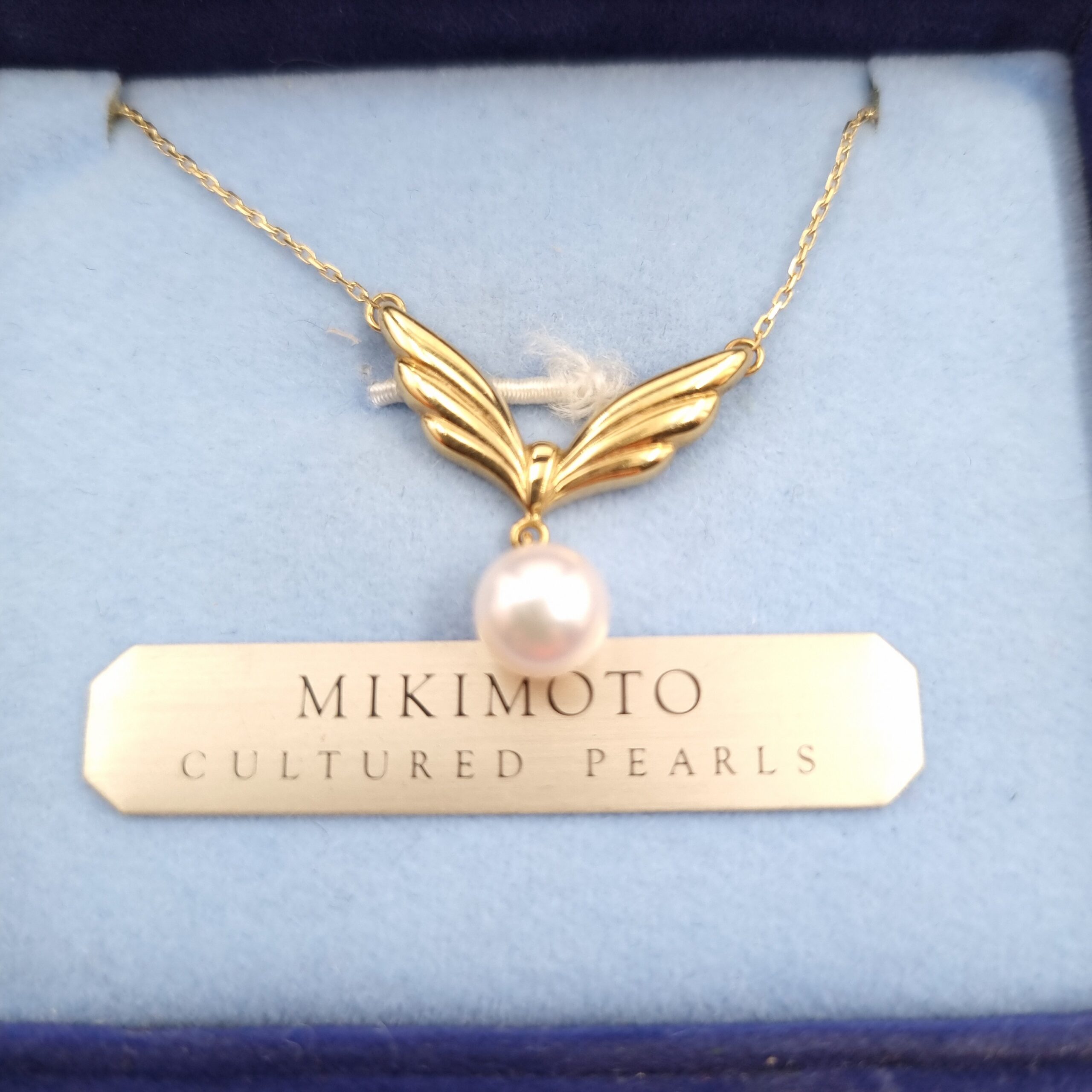 Mikimoto Akoya Pearl Pendant  in original box. 18kt Yellow Gold - Image 3
