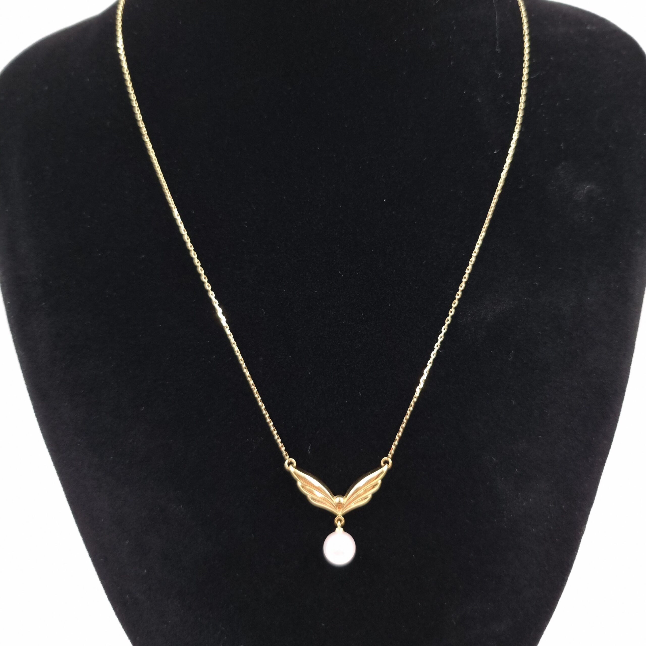 Mikimoto Akoya Pearl Pendant  in original box. 18kt Yellow Gold - Image 4
