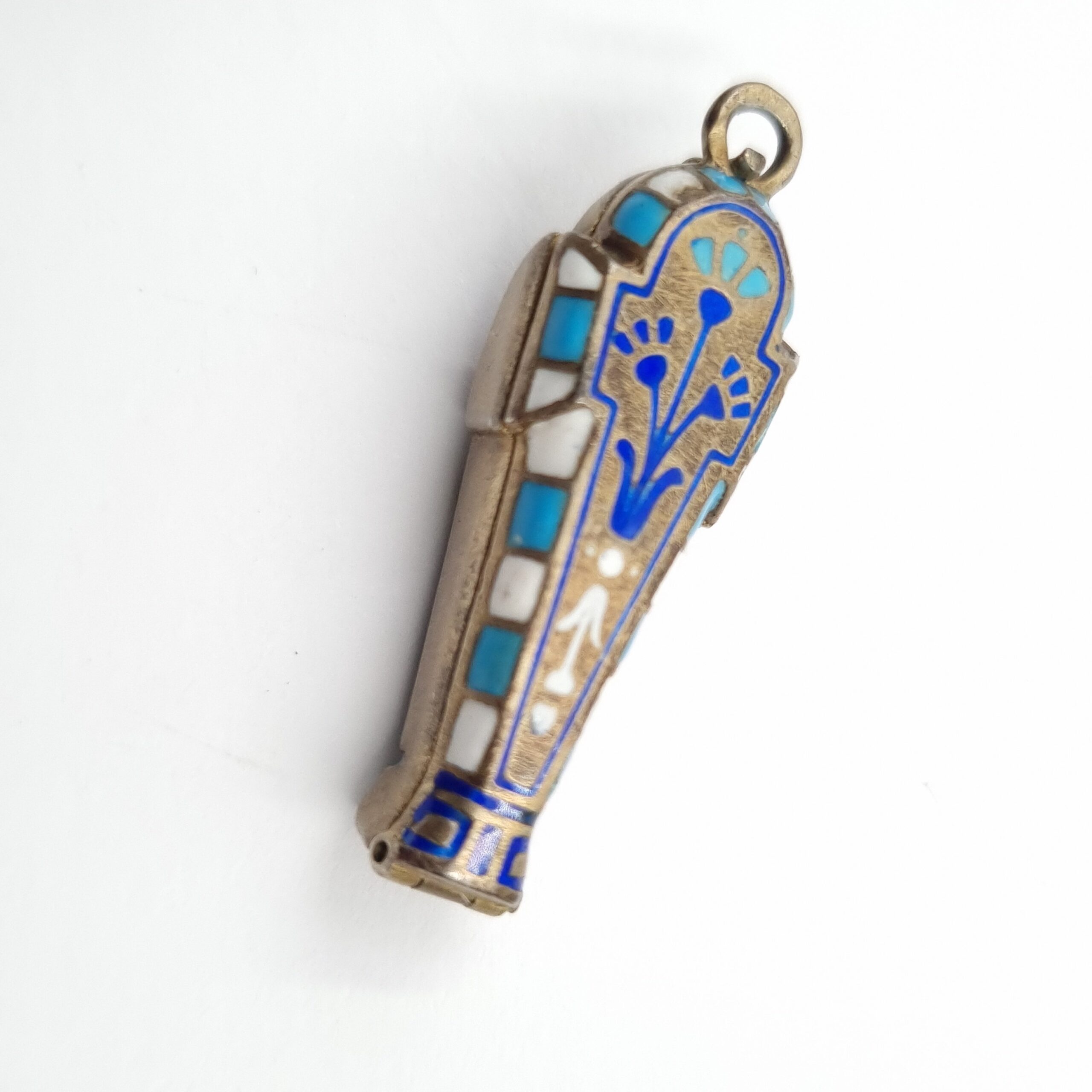 Art Deco Egyptian Sarcophagus Silver Pendant with Mummy: Unique and intriguing c1920s - Image 2
