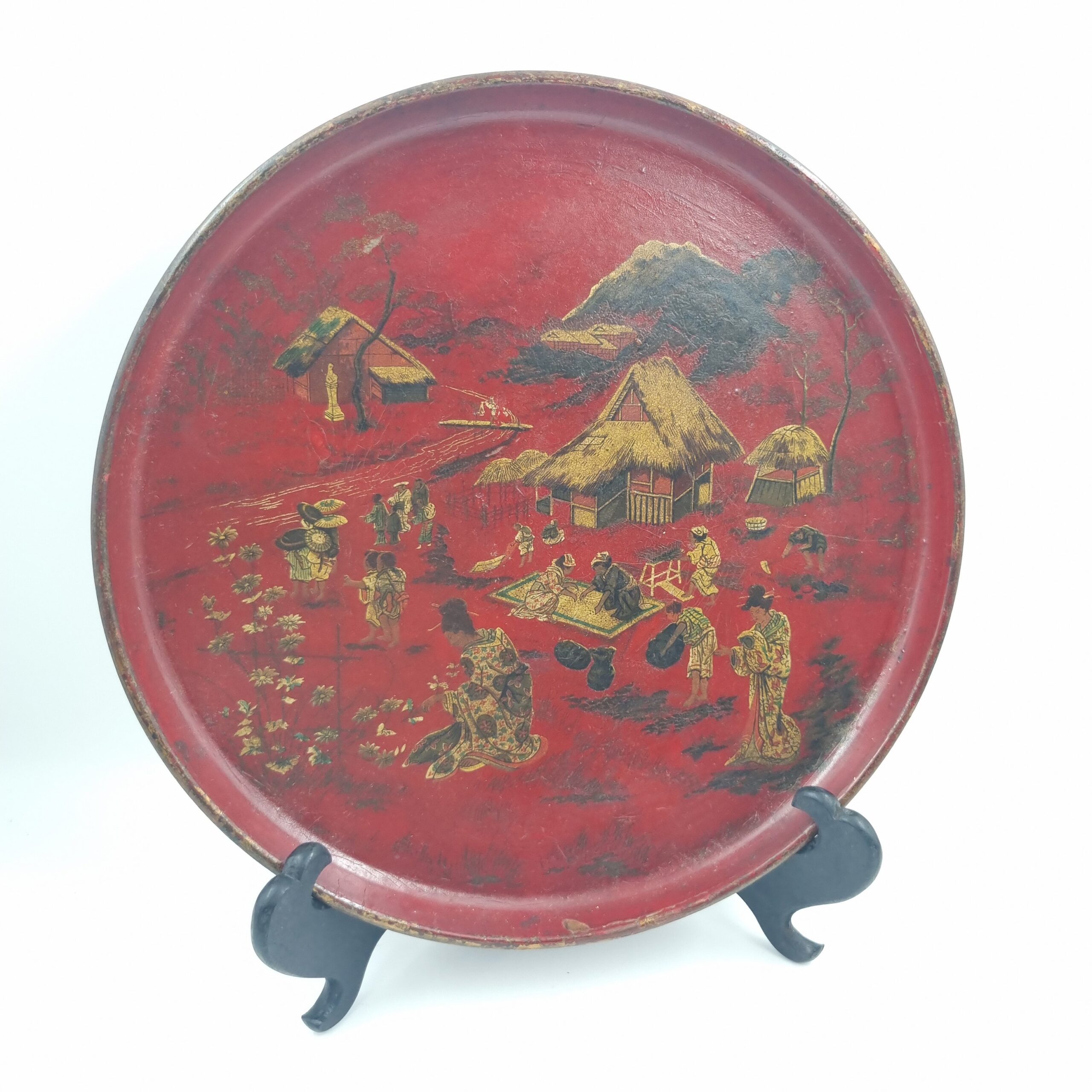 Vintage Chinoiserie Lacquer Tray
