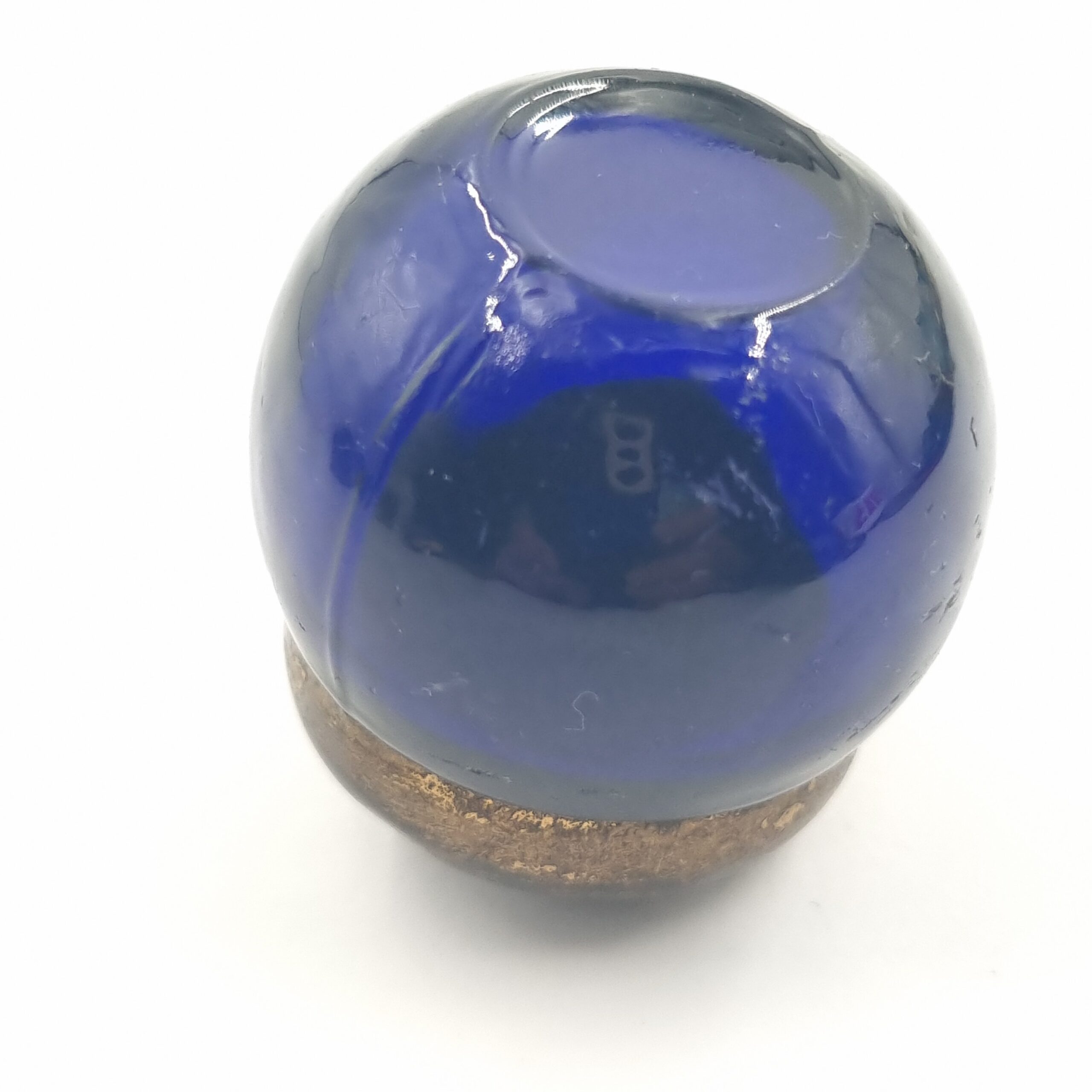 Antique Rimmel Make up Rouge Pot in Cobalt Blue Glass - Image 2