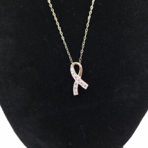 Gold Ribbon Pendant Necklace