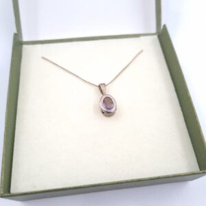 Silver Amethyst Pendant Necklace