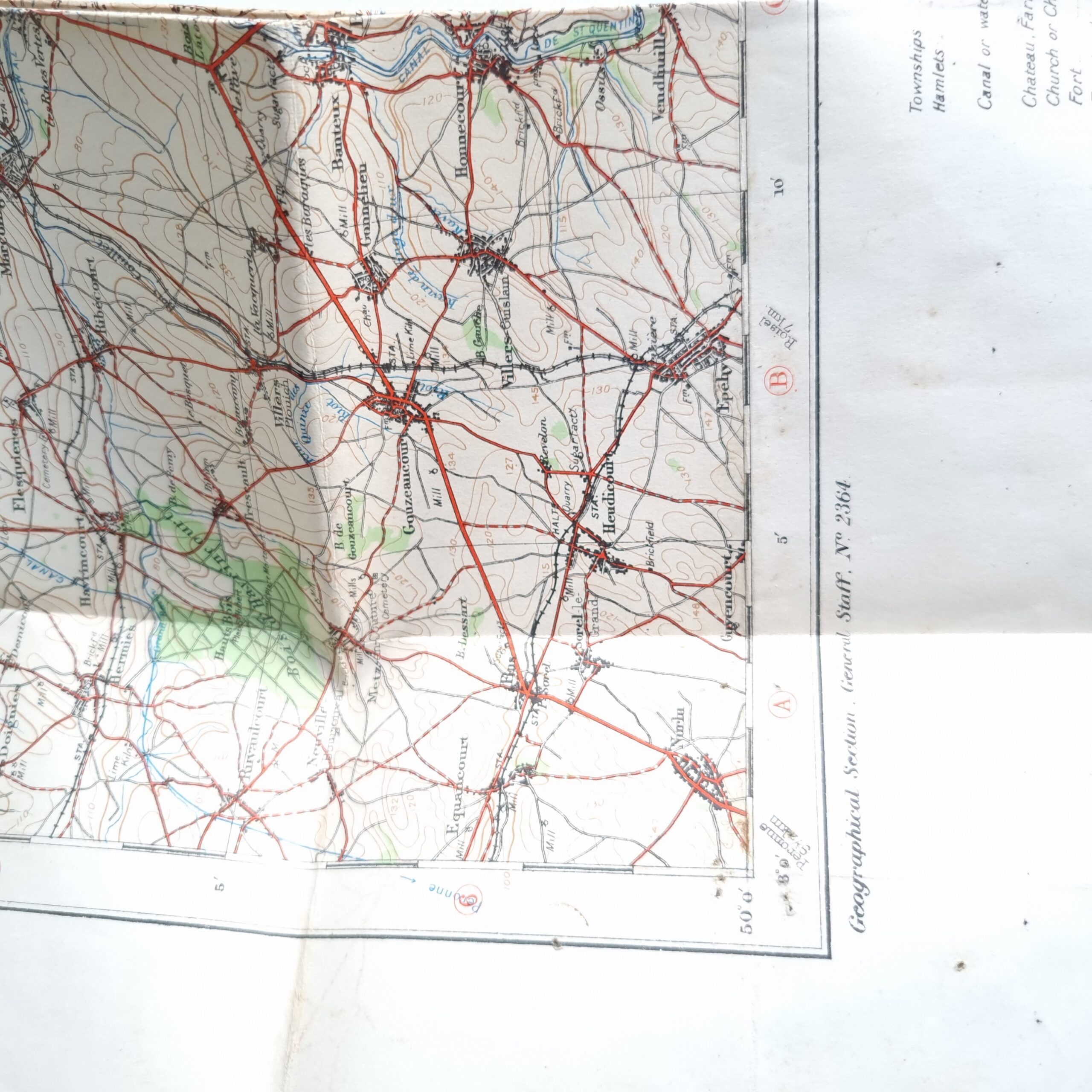 WW1 War Office Map 1917. France Soissons 22 - Image 2