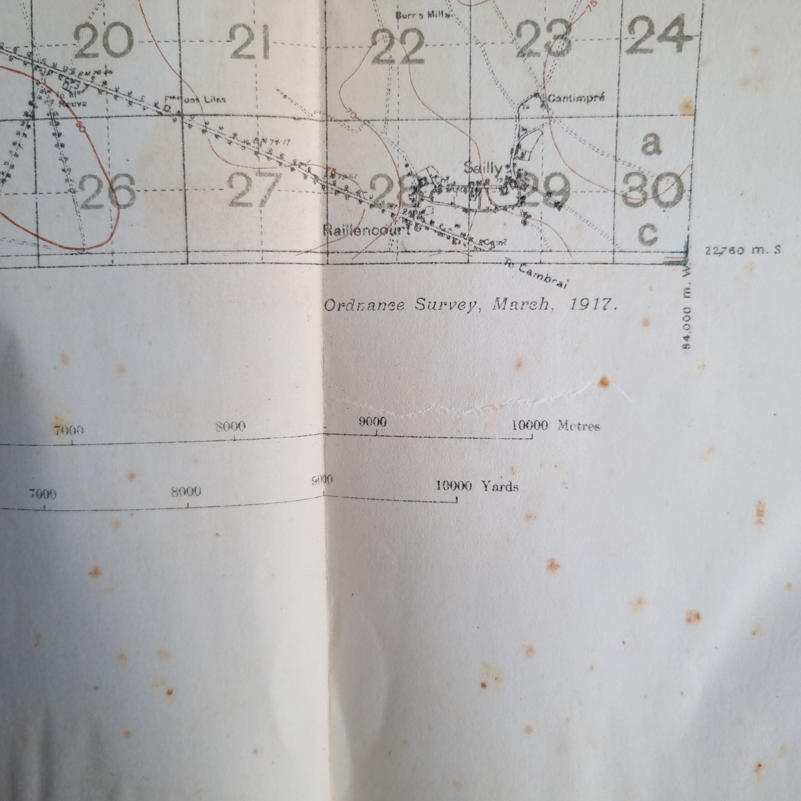 WW1 Map France Arras Sheet 51b Ordnance Survey 1917 - Image 3