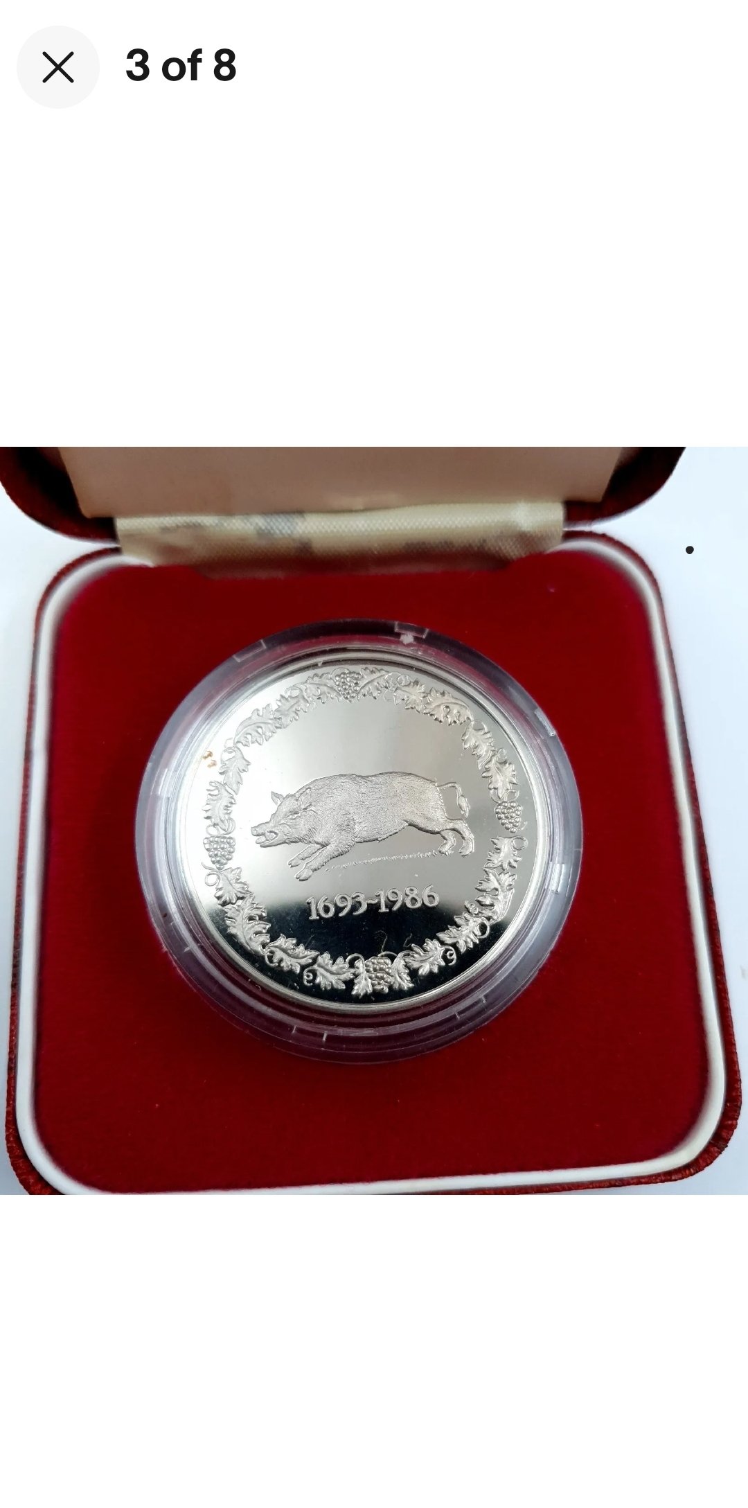 Boars Head Hotel Cambridge Proof Coin Medal 1693 To 1986 Cased - Image 2