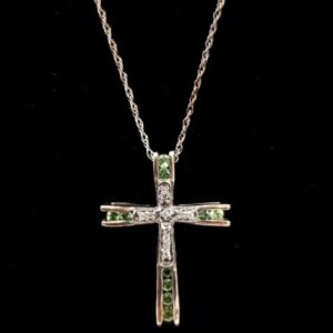Silver & Diamond Cross Pendant