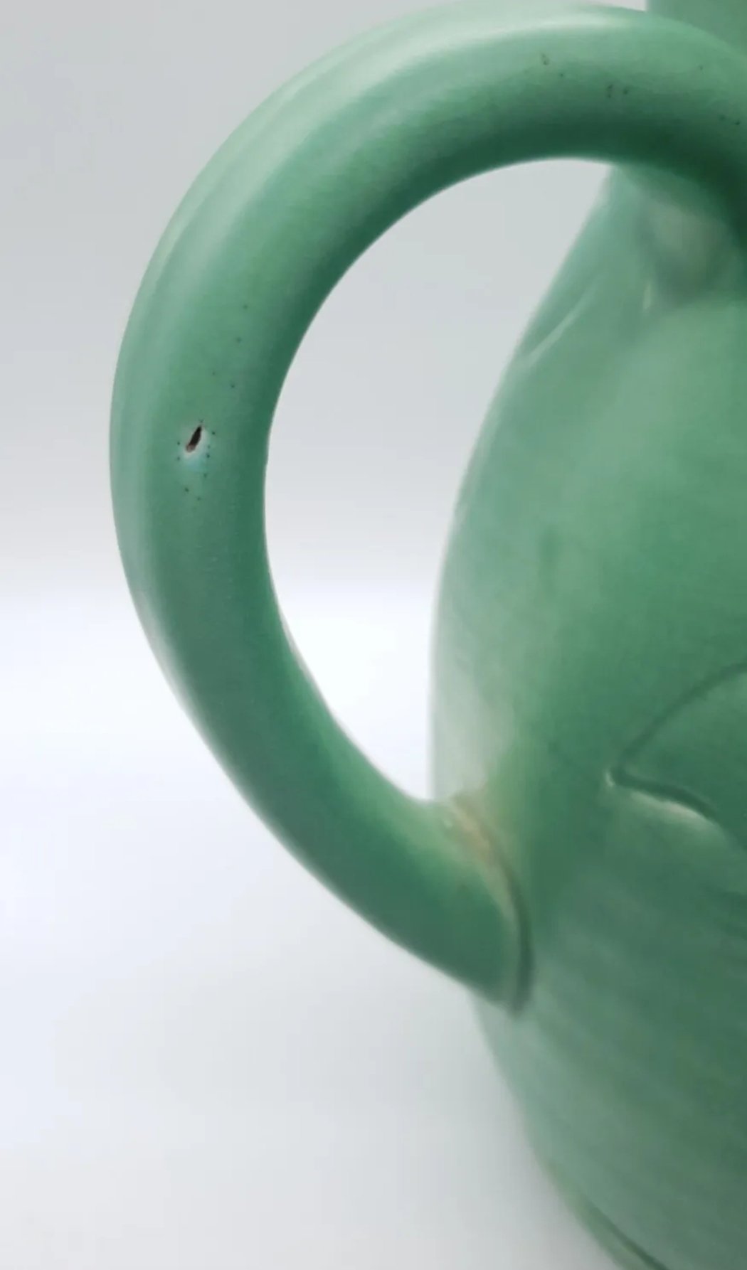 Bretby Art Pottery Jug Large Green Jug with Flowers c 1930s - Image 3