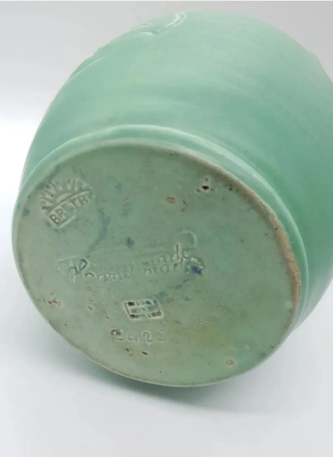 Bretby Art Pottery Jug Large Green Jug with Flowers c 1930s - Image 4