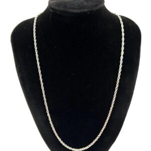 Vintage Sterling Silver Rope Chain Necklace
