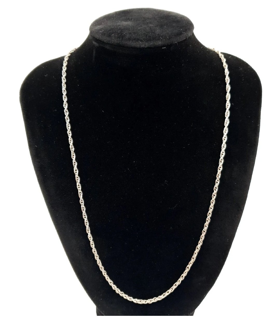 Vintage Sterling Silver Rope Chain Necklace