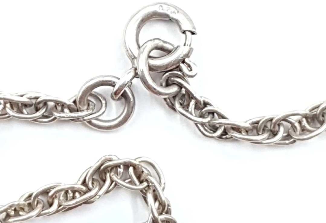Vintage Sterling Silver Rope Chain Necklace Good Quality Layering 22in Long - Image 2