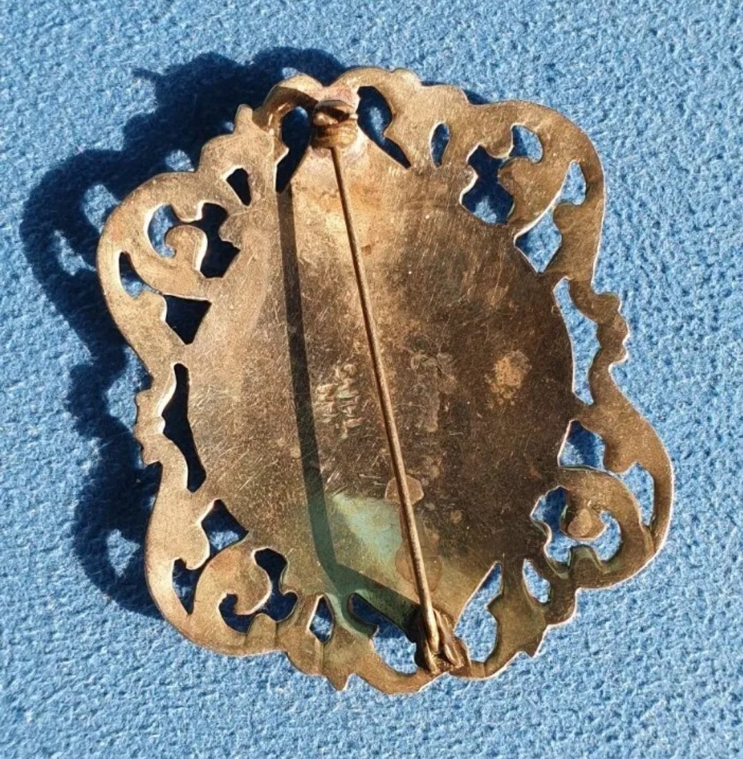 Thai Dancer Brooch | Large Vintage Siam Sterling Silver Blue Niello Enamel Brooch - Image 2