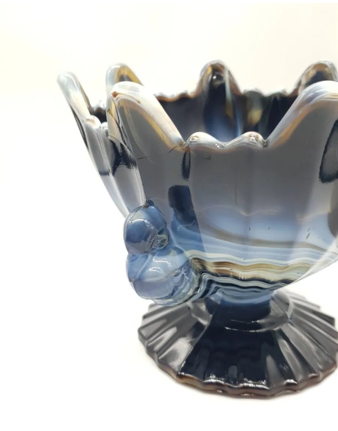 Slag Glass Bowl Two Pigeons Vintage STS Hrastnik Abel Zagreb - Image 4