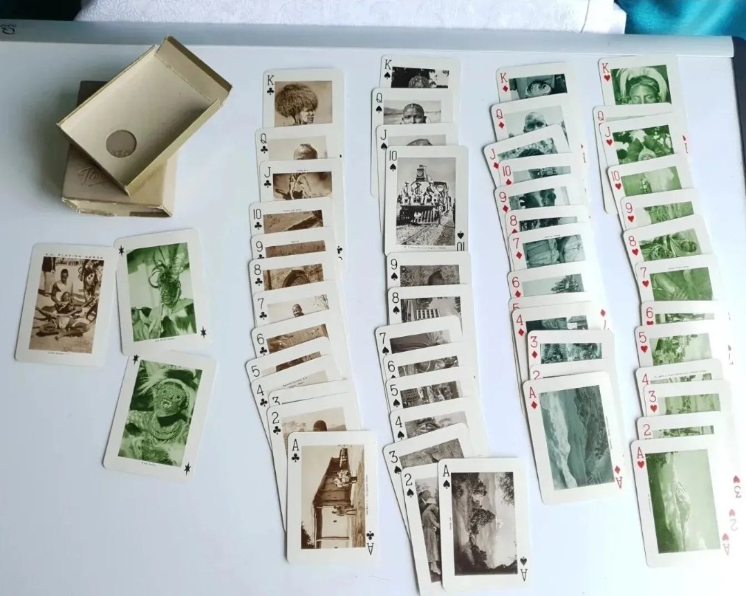 Vintage Playing Cards  East Africa Black & White Photos | 1950s Inc Roosevelt & Princess Margaret - Image 3