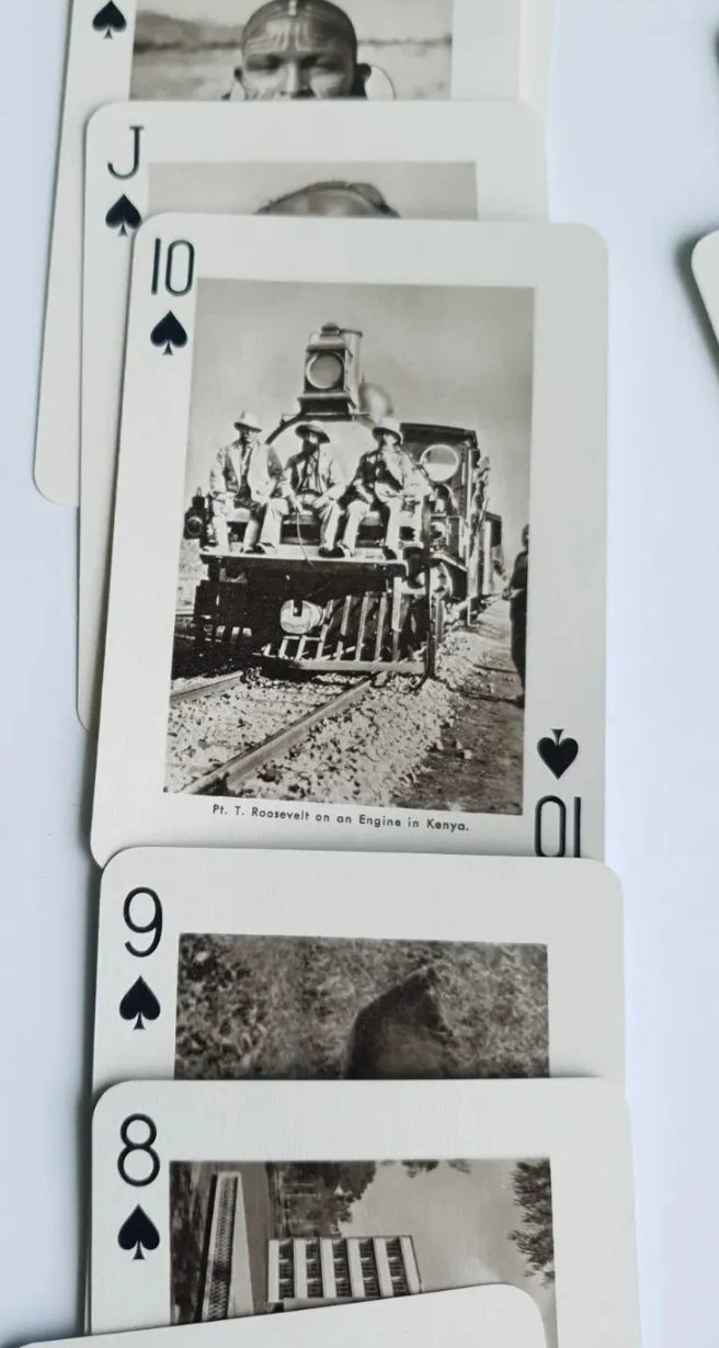 Vintage Playing Cards  East Africa Black & White Photos | 1950s Inc Roosevelt & Princess Margaret - Image 5